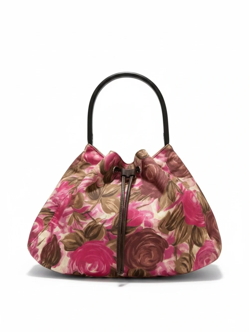 Kate Spade Floral Pink Brown Drawstring Tote Bag